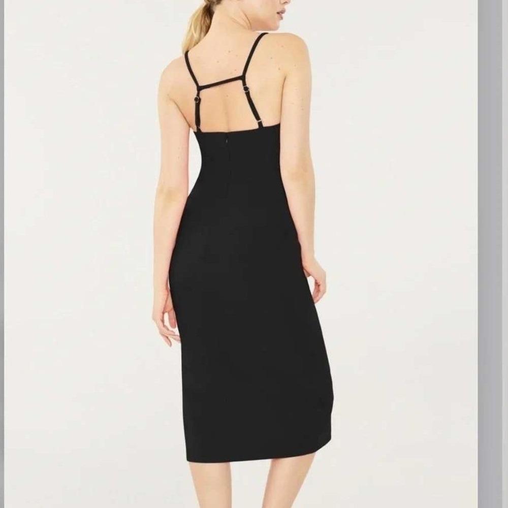 New! Likely Midi Dress LBD Midi Slit Boning Size 0 Bridesmaid Date Night Bodycon - Picture 4 of 13